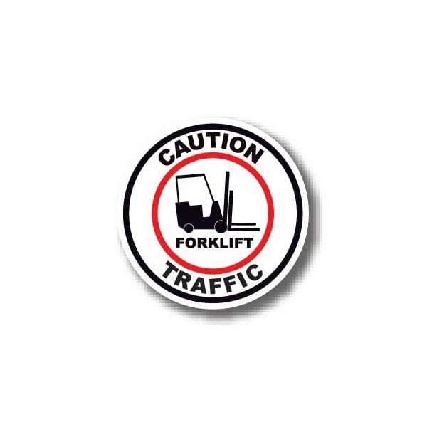 Ergomat 24in CIRCLE SIGNS - Caution Forklift Traffic DSV-SIGN 576 #0226 -UEN - main
